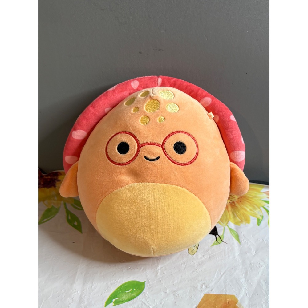 Squishmallows Orange Mushroom with Glasses Plush Toy Red Spotted Cap Kellytoy